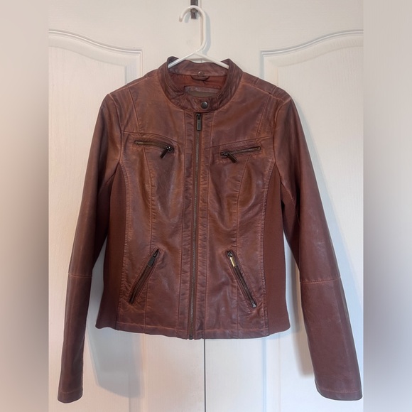 Maurice’s Cable Knit Hooded Faux Leather Jacket - Picture 3 of 7